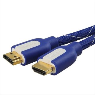 INSTEN Universal 6 foot Mesh Blue HDMI Cables with Ethernet (Pack of 2