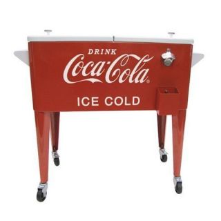 LeighCountry 80 Qt. Coca Cola Ice Cold Heavy Duty Rolling Cooler