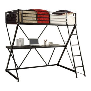 4D Concepts Zinnia Twin Metal Loft Bed with Built In Ladder