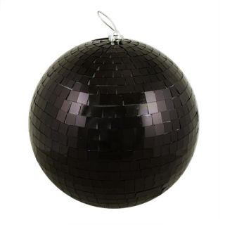 Huge Jet Black Mirrored Glass Disco Ball Christmas Ornament 12" (300mm)