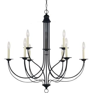 Plymouth Weathered Pewter 9 Light Multi tiered Chandelier