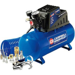 Campbell Hausfeld 3 Gallon, 110psi Air Compressor & 11pc Accessory Set Bundle