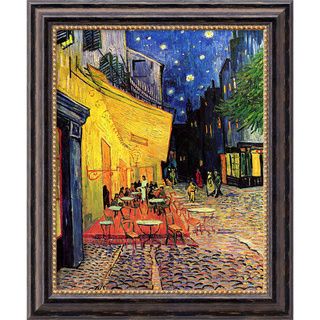 Vincent Van Gogh Cafe Terrace at Night Small Framed Canvas Art
