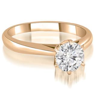 AMCOR 0.35 Ct Round Cut 14K Rose Gold Diamond Engagement Ring