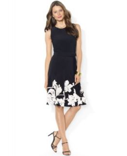 Lauren Ralph Lauren Sleeveless Floral Print Belted Dress