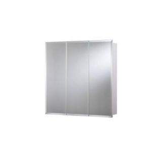 Croydex 30 in. x 30 in. Surface Mount Bi View Beveled Mirrored Medicine Cabinet in White with Hang 'N' Lock Easy Hanging System WC102222YW