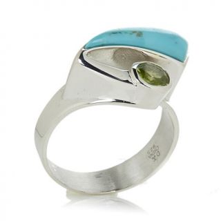 Jay King Kingman Turquoise and Peridot Sterling Silver Ring   7807866