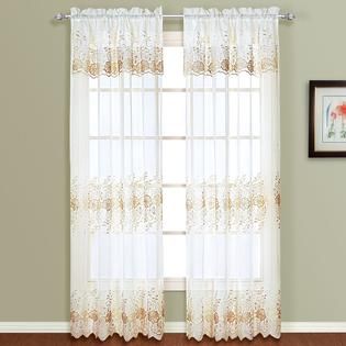 United Curtain Company   Marianna 50 x 63 set of two embroidered