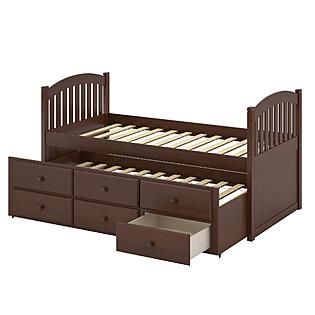 CorLiving heritage place espresso brown stained solid wood twin/single