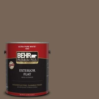 BEHR Premium Plus 1 gal. #N220 6 Landmark Brown Flat Exterior Paint 430001