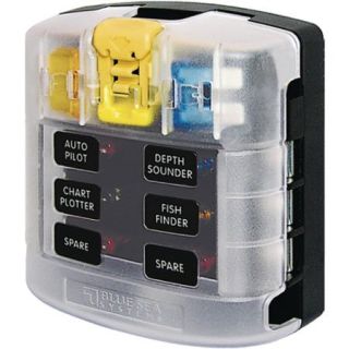 Blue Sea Systems 5029 ST Blade Common Source ATO/ATC Fuse Block, 12 Circuits with Cover