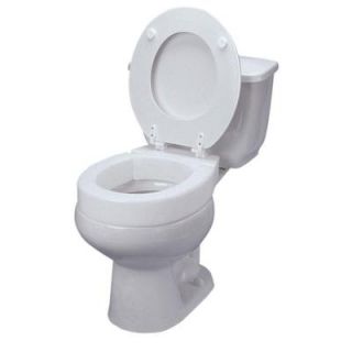DMI Elongated Hinged Elevated Toilet Seat in White 641 2571 0005