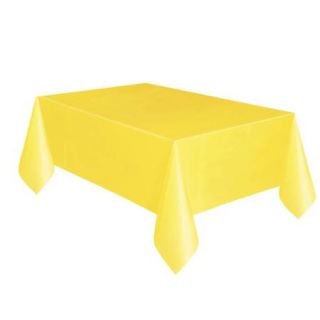 Plastic Light Yellow Table Cover, 108" x 54"
