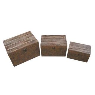 Set of 3 Rustic Wooden Boxes (China)