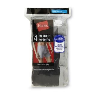 Hanes Boxer Brief   Black/Grey 4 pack   Clothing, Shoes & Jewelry