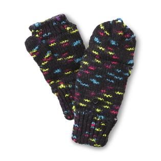 Joe Boxer Womens Convertible Fingerless Knit Gloves   Space Dyed