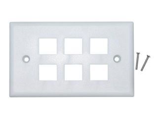 Cable Wholesale 6 Hole for keystone Jack Wall Plate   White