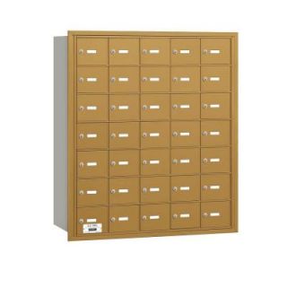 Salsbury Industries 3600 Series Gold Private Rear Loading 4B Plus Horizontal Mailbox with 35A Doors 3635GRP