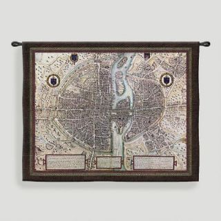 Map of Paris Tapestry Wall Hanging