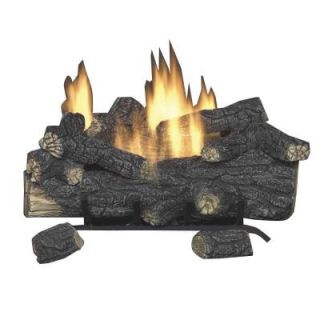 Emberglow Savannah Oak 24 in. Vent Free Natural Gas Fireplace Logs with Remote SCVFR24N