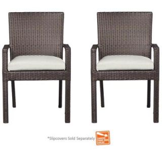 Hampton Bay Beverly Patio Dining Arm Chairs with Cushion Insert (2 Pack) (Slipcovers Sold Separately) 55 23311A