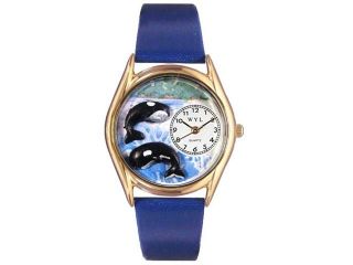 Whales Royal Blue Leather And Goldtone Watch #C0140001
