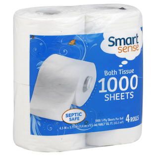 Smart Sense Bath Tissue, 1 Ply, 4 rolls   Food & Grocery   Paper Goods