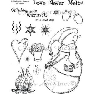 Class Act Cling Mounted Rubber Stamp 5.75"X6.75" Warming Snowman