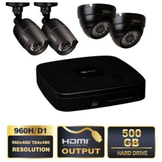 Q SEE Premium Series 4 Channel 960H 500GB Surveillance System with (4) 900 TVL Bullet Cameras, 100 ft. Night Vision QC524 4K2 5