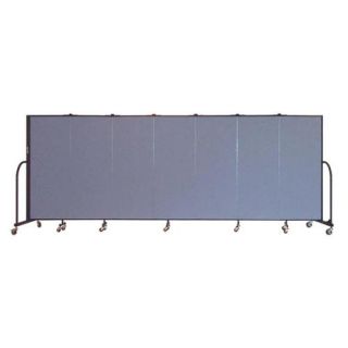 Freestanding 60 in. Portable Room Divider w 7 Panels (Blue Tide Vinyl)