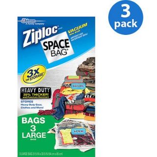 Ziploc Space Bag 3 count Large Heavy Duty Flat Bag