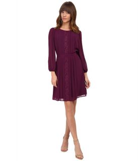 Jessica Simpson 3/4 Sleeve Chiffon Dress Dark Purple
