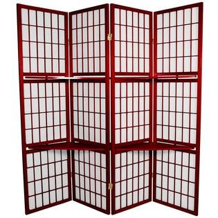 Oriental Furniture 5 1/2 ft. Tall Window Pane with Shelf Room Divider