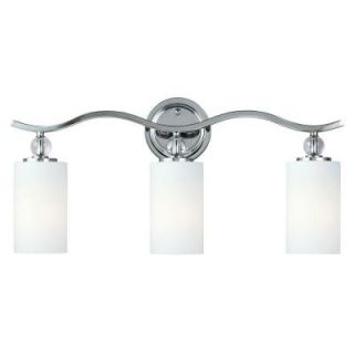 Sea Gull Lighting Englehorn 3 Light Chrome Wall/Bath Fixture with Inside White Painted Etched Glass 4413403 05