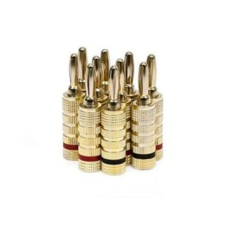 Monoprice 9436 High Quality Gold Plated Speaker Banana Plugs, Closed Screw Type