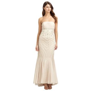 Dessy After Six Bridal Style Womens Draped Bodice Halter Wedding Gown