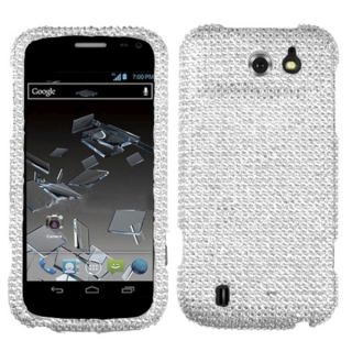 Insten Silver Rhinestone Diamond Bling Hard Plastic Phone Case for ZTE