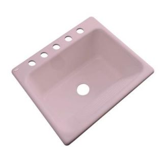Thermocast Kensington Drop In Acrylic 25 in. 5 Hole Single Bowl Utility Sink in Wild Rose 21563