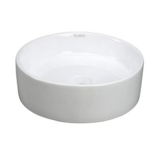 Elanti Round Vessel Bathroom Sink in White 1102
