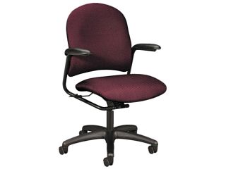 HON 4221BK62T Alaris 4220 Series Mid Back Swivel/Tilt Task Chair, Burgundy Upholstery