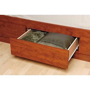 Prepac  Cherry Tall Twin Captain’s Platform Storage Bed with 6