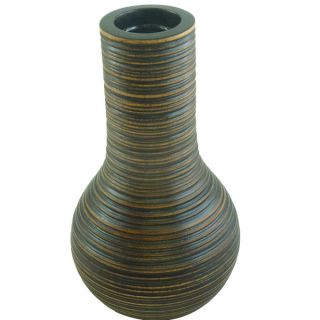 Mango Wood Grooved Bulb Vase and Glass Liner (Thailand)   15884942