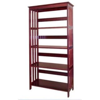 Mission Style 4 Tier Open Bookcase, Cherry