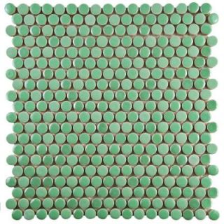 Merola Tile Galaxy Penny Round Capri 11 1/4 in. x 11 3/4 in. x 9 mm Porcelain Mosaic Tile WSHGPRCP