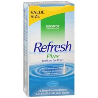 REFRESH PLUS Lubricant Eye Drops Single Use Containers 70 Each (Pack of 6)