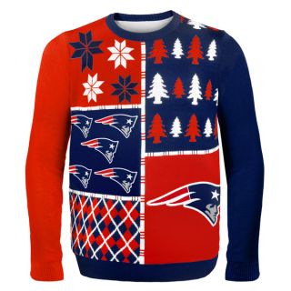 Forever Collectibles NFL New England Patriots Busy Block Ugly Sweater
