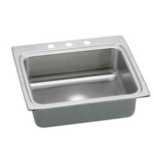 Elkay Gourmet Top Mount Stainless Steel 25 in. 3 Hole Single Bowl Kitchen Sink with Perfect Drain LR2522PD5