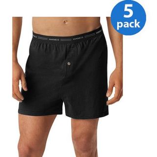 Hanes Men's 5 Pack Solid Knit Boxer
