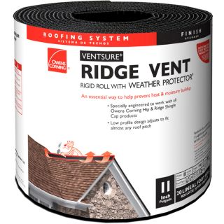 Owens Corning VentSure 11 in x 240 in Black Plastic Roll Roof Ridge Vent
