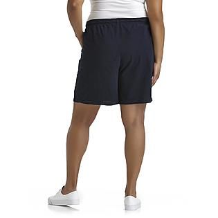 Basic Editions   Womens Plus Casual Shorts